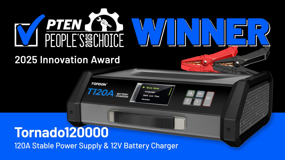 TOPDON US Wins Coveted PTEN Innovation Award for Tornado120000, Stable Power Supply and Battery Charger