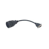 Black CAT 14 pin cable with circular connector on left and D-sub connector on right.