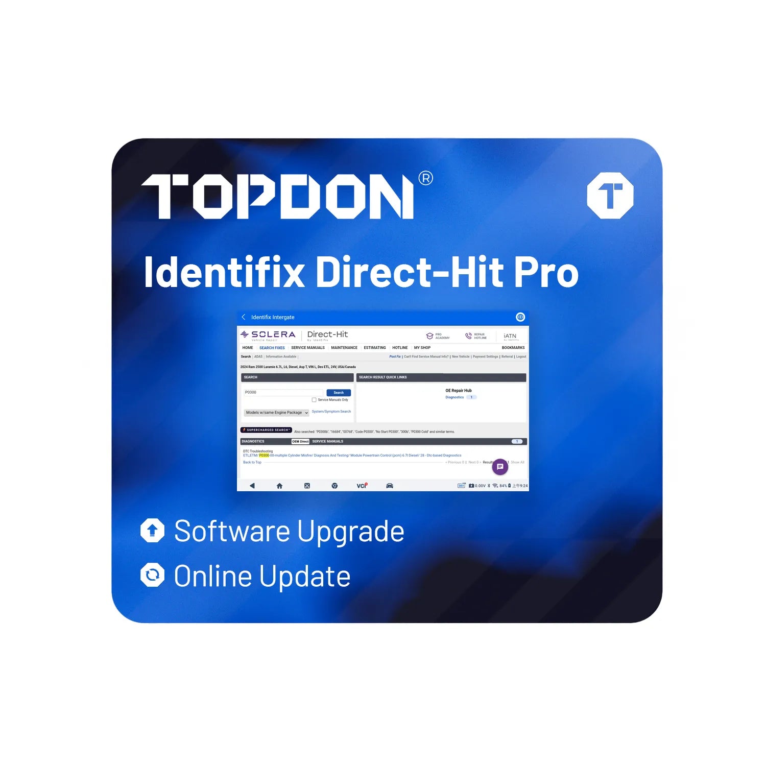 identifix direct-hit pro one year online subscription for topdon tools