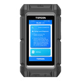 TOPDON RLink Lite diagnostic device with touchscreen display showing vehicle connection status and local diagnosis menu.
