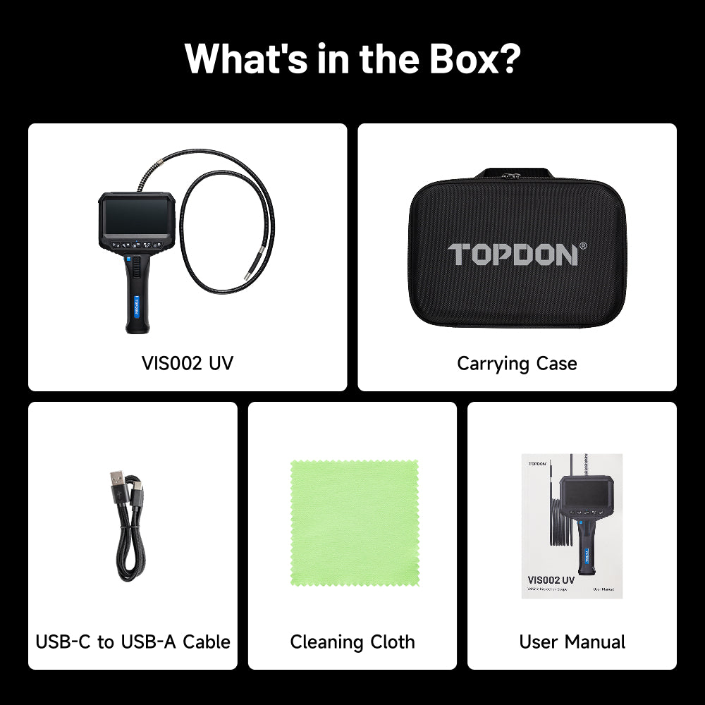 TOPDON VIS002UV professional UV borescope kit with carrying case