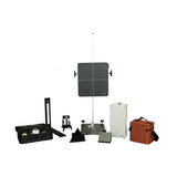 ADAS Radar 3-in-1 system with dark antenna, control unit, tripod, black carrying case, white equipment box, and rust-colored 
