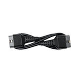 Black VCI cable with male connectors on both ends and ribbed rubber grips.