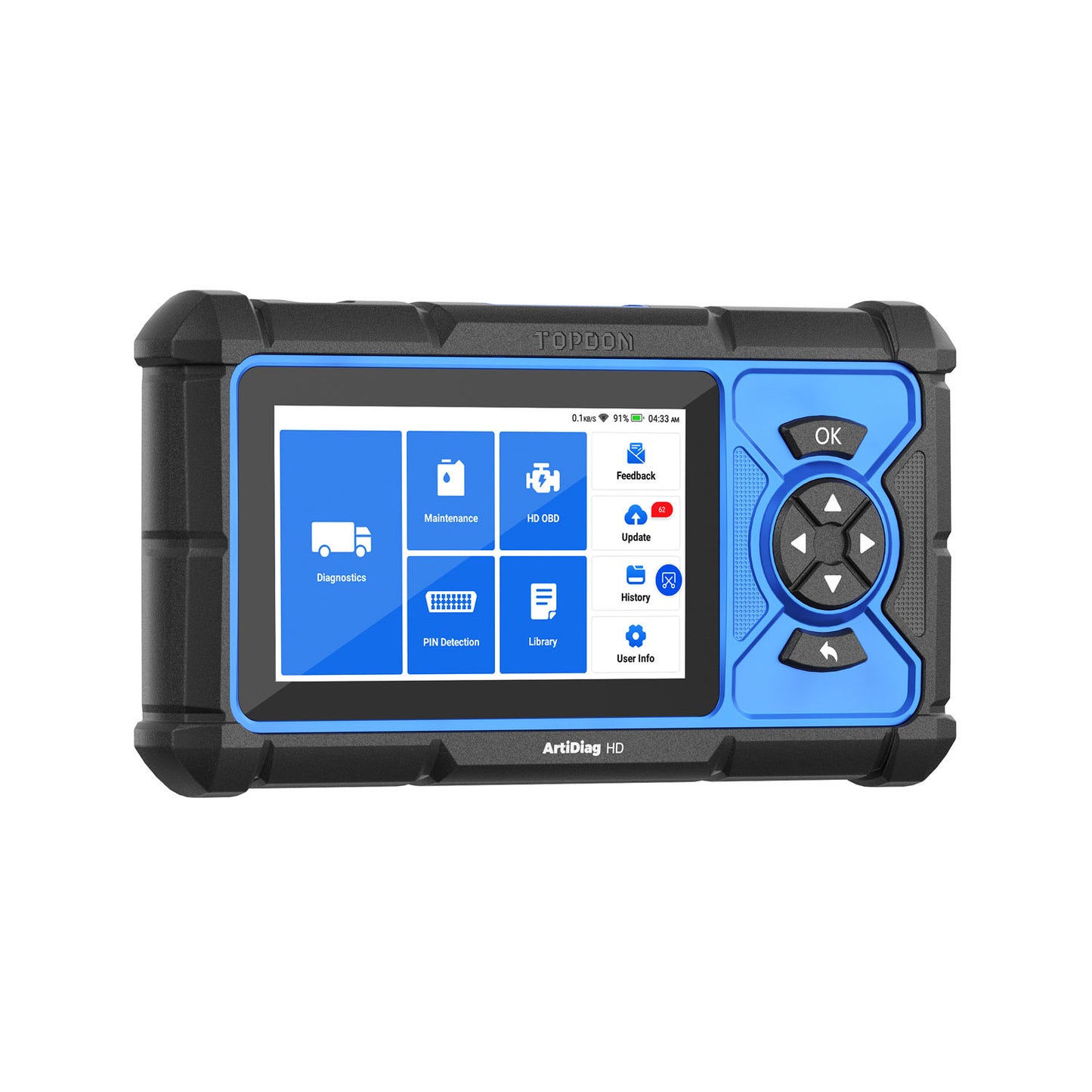 TOPDON ArtiDiag HD truck diagnostic tool angled view