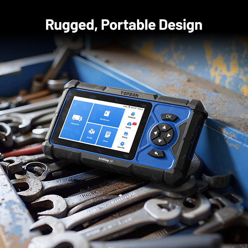 TOPDON ArtiDiag HD rugged portable design built for workshop and field diagnostics