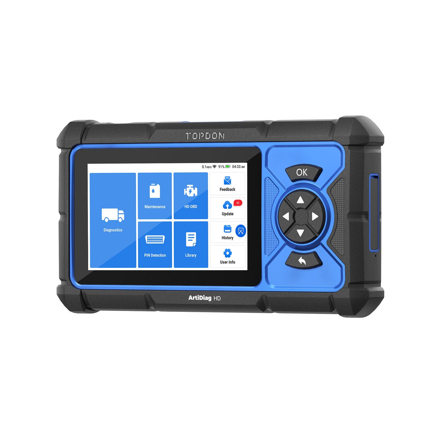 TOPDON ArtiDiag HD rugged diagnostic scanner left side profile