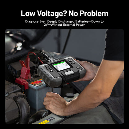TOPDON BT600 Plus can diagnose deeply discharged batteries down to 2V without external power