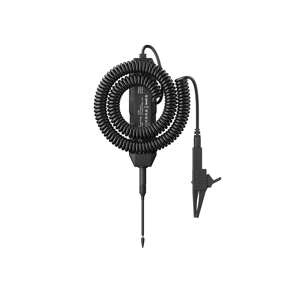 TOPDON CT100 automotive circuit tester with coiled cable, probe tip, and alligator clip for voltage and polarity testing