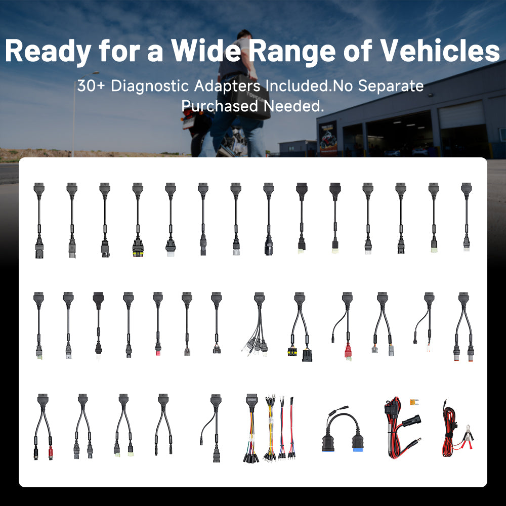 TOPDON ONE Moto motorcycle diagnostic adapters and cables for connecting to supported vehicles