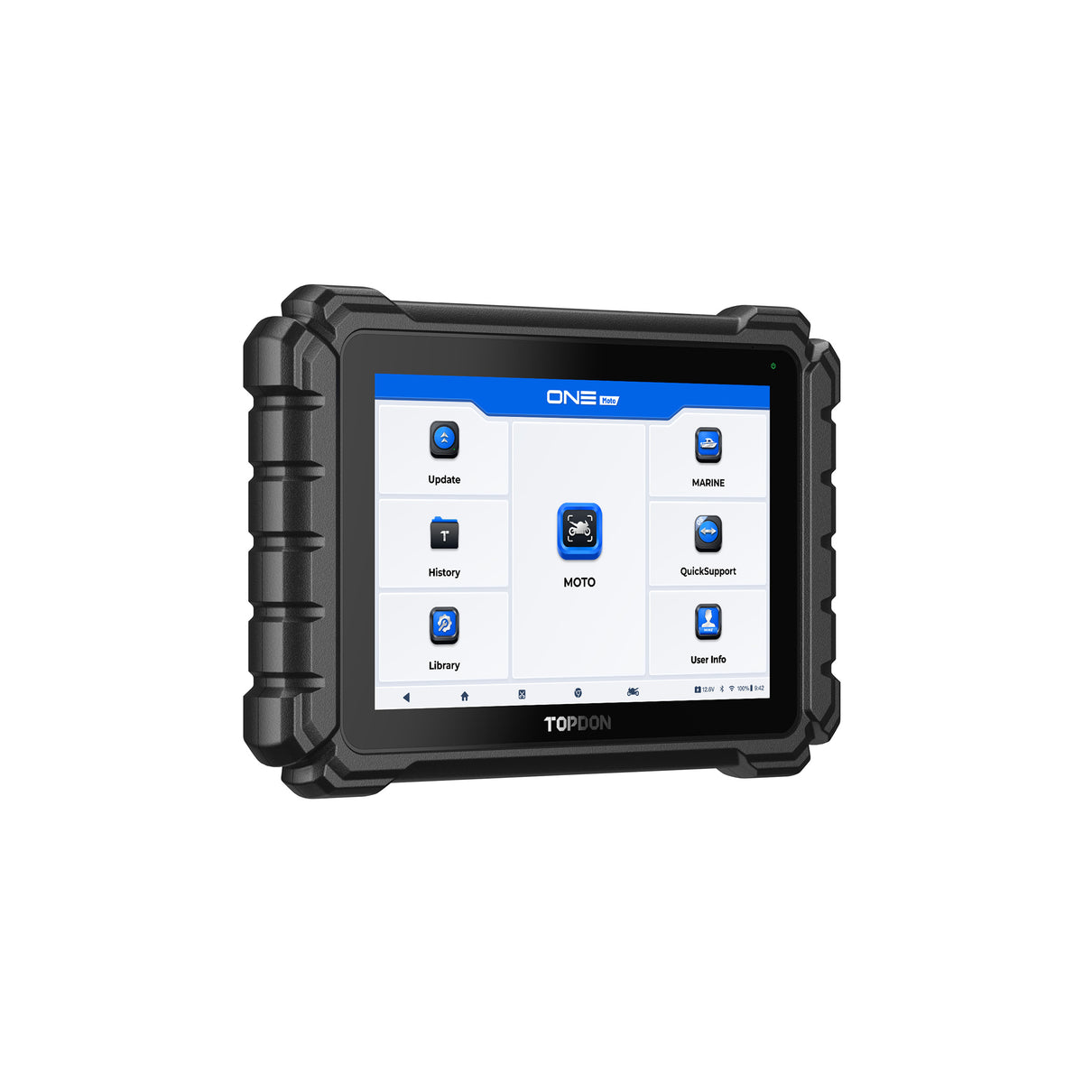 TOPDON ONE Moto motorcycle diagnostic scanner with 10.1-inch touchscreen