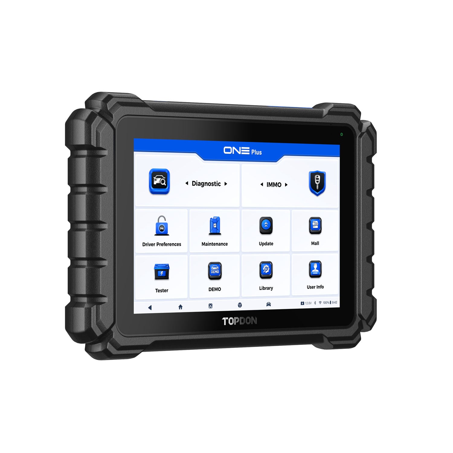 Front perspective view of TOPDON ONE Plus professional automotive diagnostic tablet