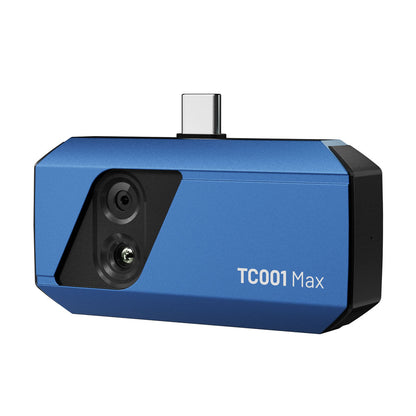 Angled view of the TOPDON TC001 Max thermal camera with model branding.