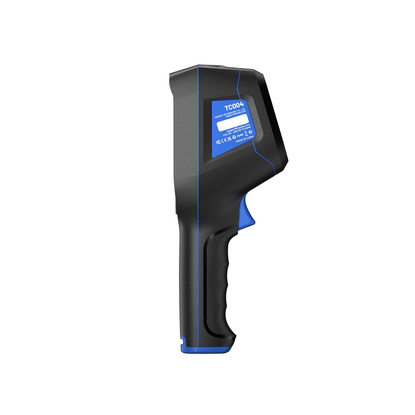 TOPDON TC004 infrared camera back housing with product label and rugged design for jobsite inspections