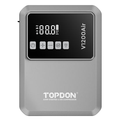 TOPDON V1200Air front panel close-up with power, mode, and light control buttons