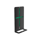 Black reflector panel with green reflective crosshairs and base stand for laser alignment.