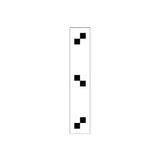 Vertical rectangular panel with three pairs of black squares arranged in staggered pattern on white background.