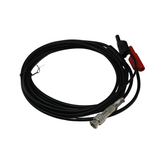 BNC to 4mm adapter cable with black sheathed cord and red banana plug connector.