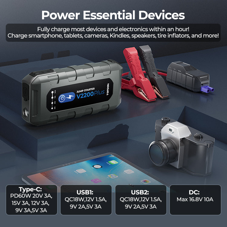 TOPDON - V2200Plus Jump Starter & Battery/System Tester TOPDON - V2200Plus Jump Starter & Battery/System Tester